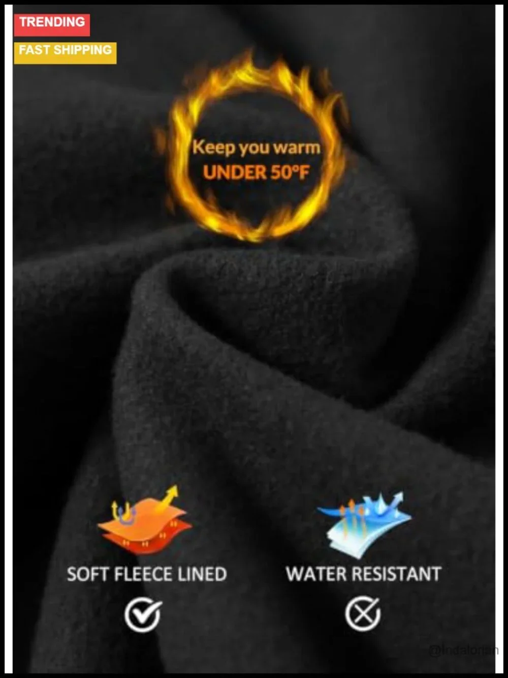 Fleece Lined High Waisted Leggings with Pockets Thermal Winter Yoga Pants